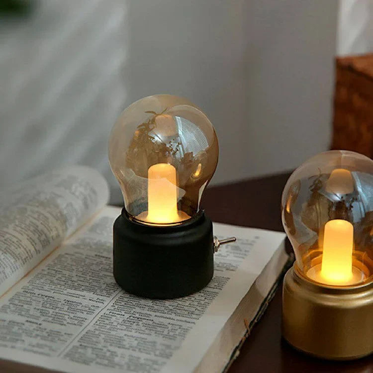 RetroGlow - Lampe de nuit LED portable avec batterie rechargeable