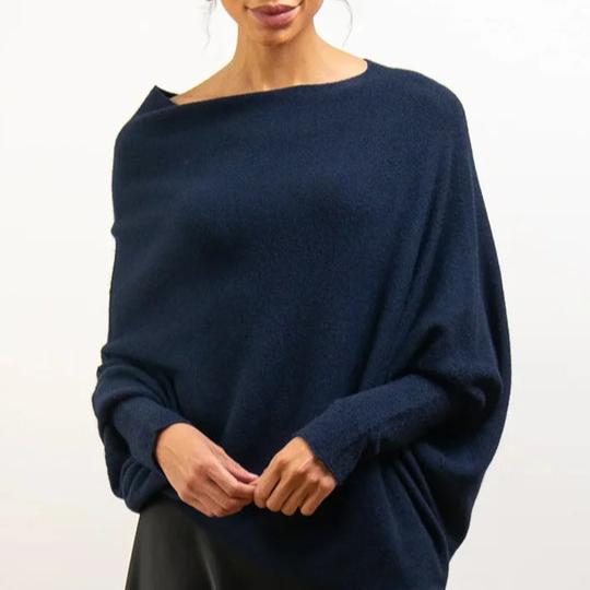 Larina - Sweater surdimensionné drapé avec col rond