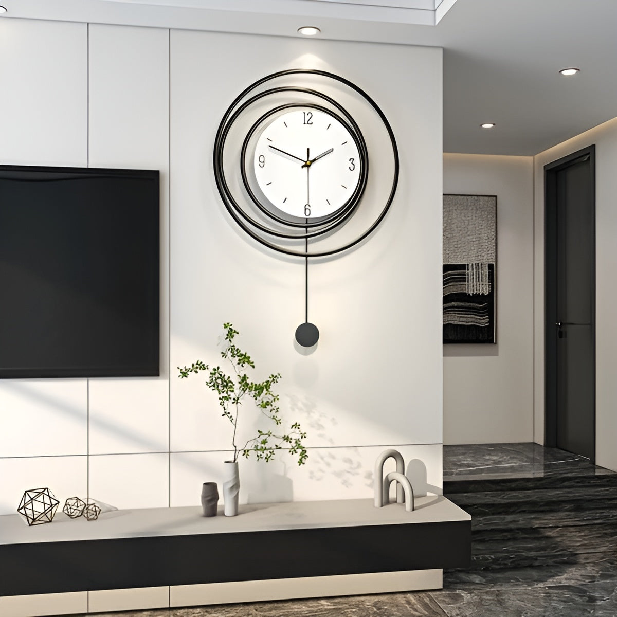 SilentGlow – Horloge ronde minimaliste avec chiffres clairs et mouvement silencieux