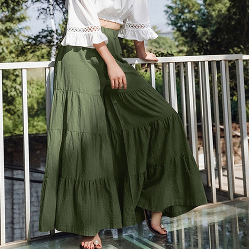 Heidi - Pantalon large à volants d'inspiration bohème