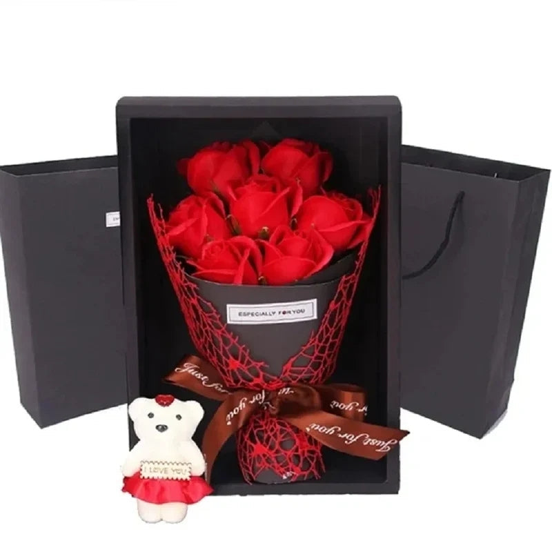 BlossomHug - Bouquet de fleurs avec doudou charmant