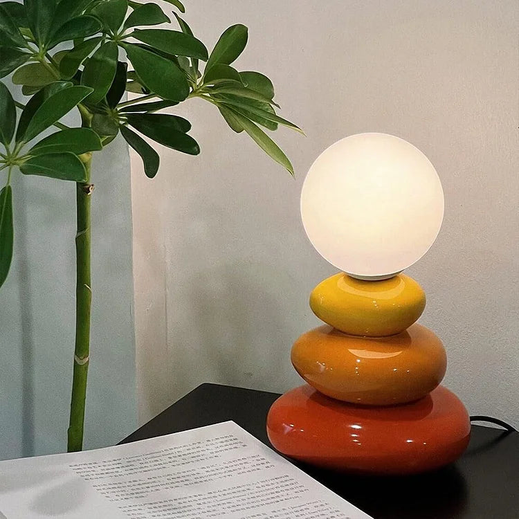 Lampe de table en pierre sphérique créative