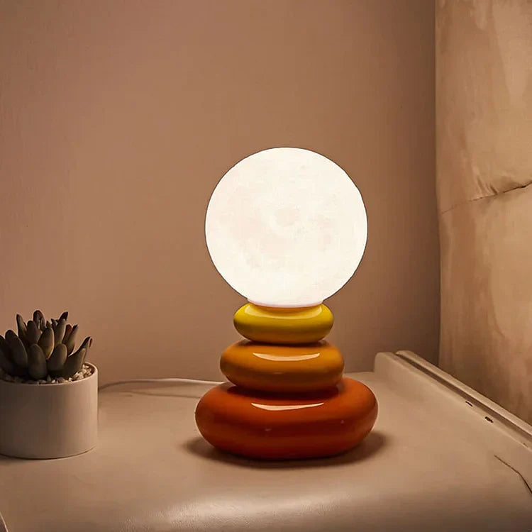 Lampe de table en pierre sphérique créative