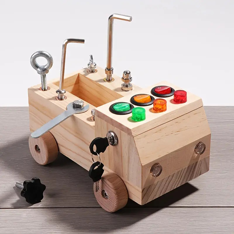 Table d'activités – Jouet Montessori interactif avec lumière LED et kit d'outils