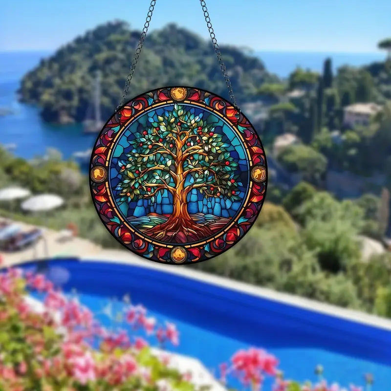 LumiTree – Suspension artistique pour fenêtre avec reflets lumineux inspirés du bois