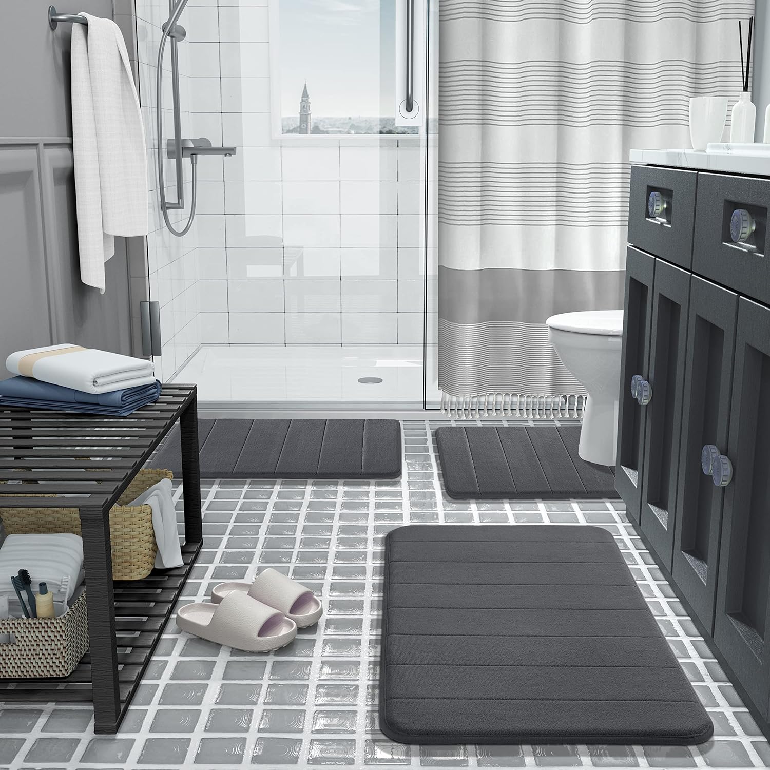 SoftHaven – Ensemble de tapis de bain en mousse de luxe