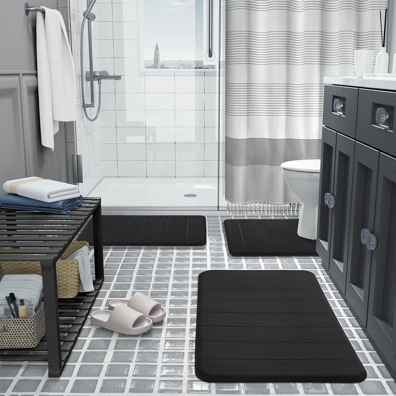 SoftHaven – Ensemble de tapis de bain en mousse de luxe