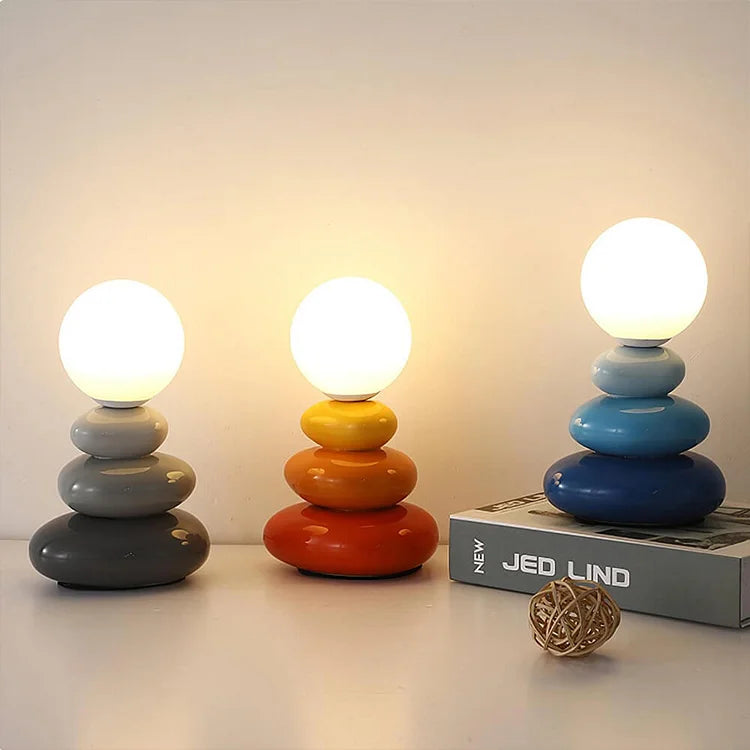Lampe de table en pierre sphérique créative
