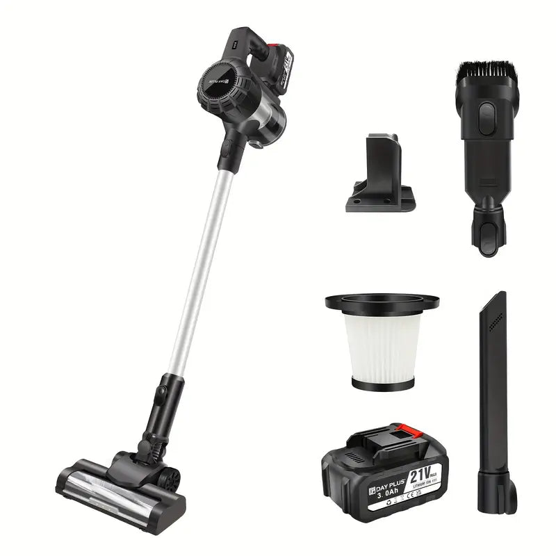 Aspirateur-aspirateur 6-en-1 sans balai avec moteur sans balai, brosse LED pour sol et plusieurs accessoires