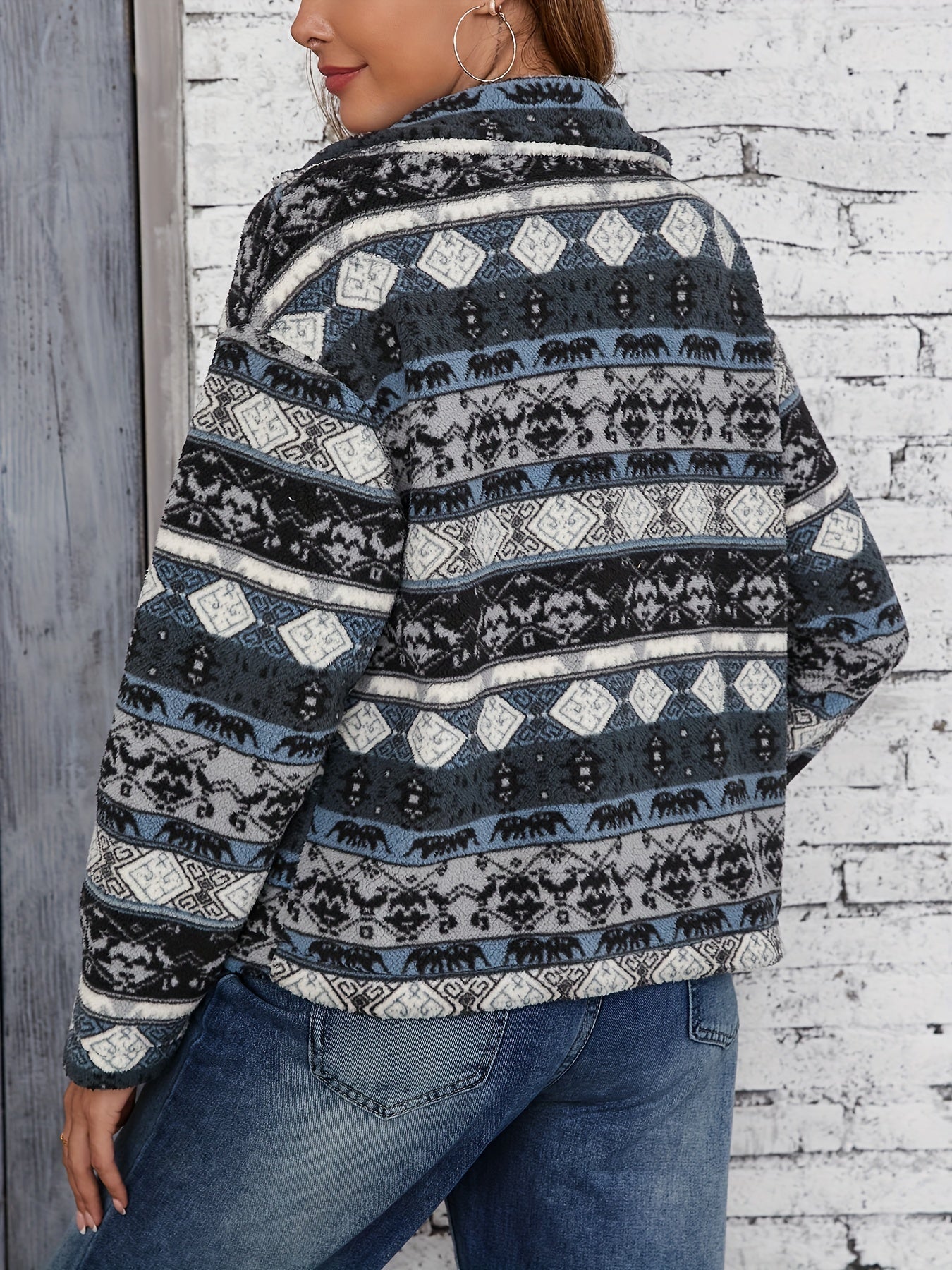 Veste en polaire à motifs tribaux Ella