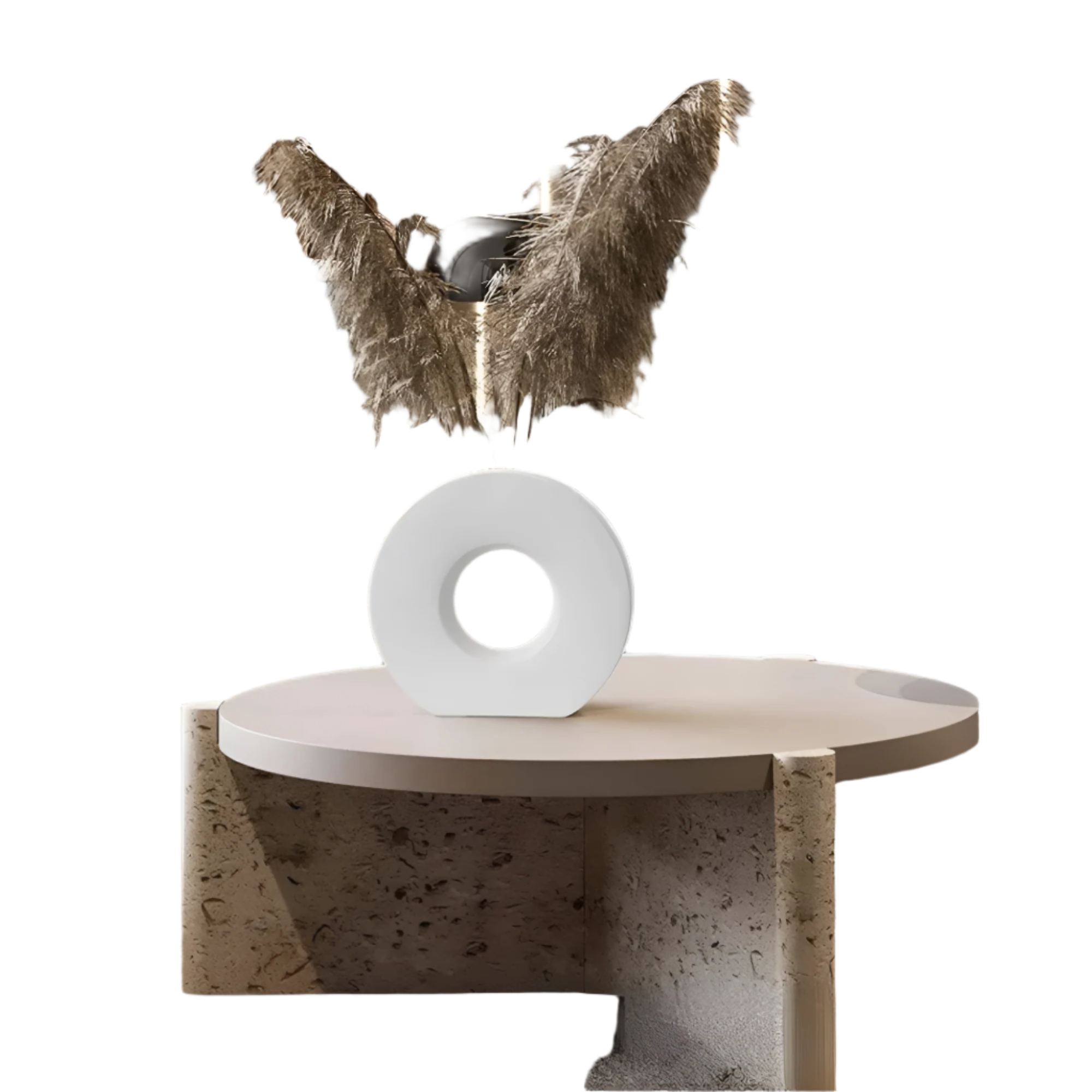 Vase d'accent en céramique sculptée DecoraForm