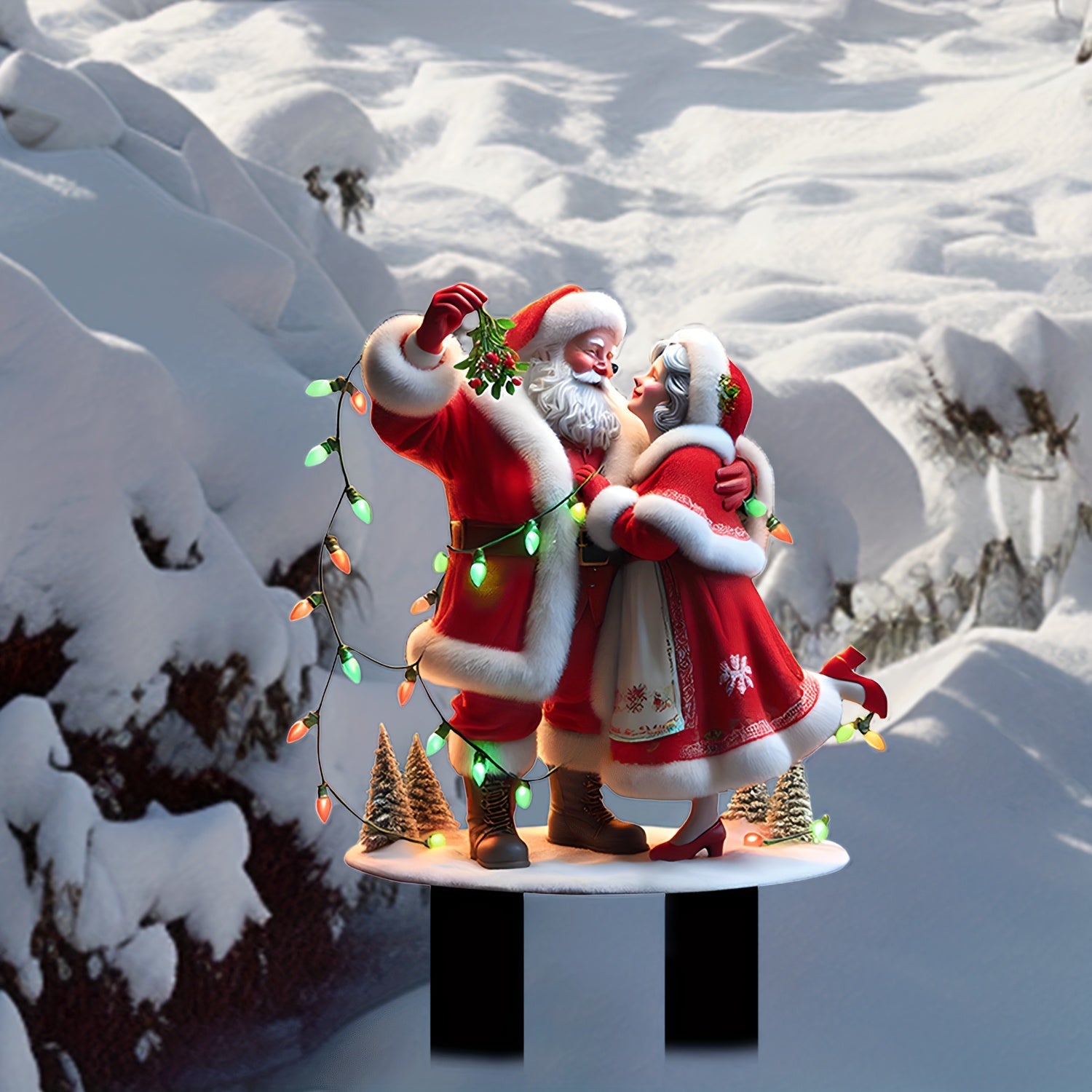 Figurines de Noël Illuminées | Monsieur et Madame Noël
