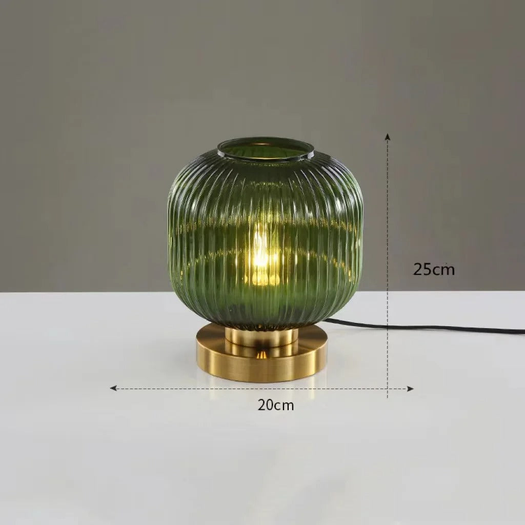 Lampe de table élégante AuraGlow – Design strié avec éclairage ambiant