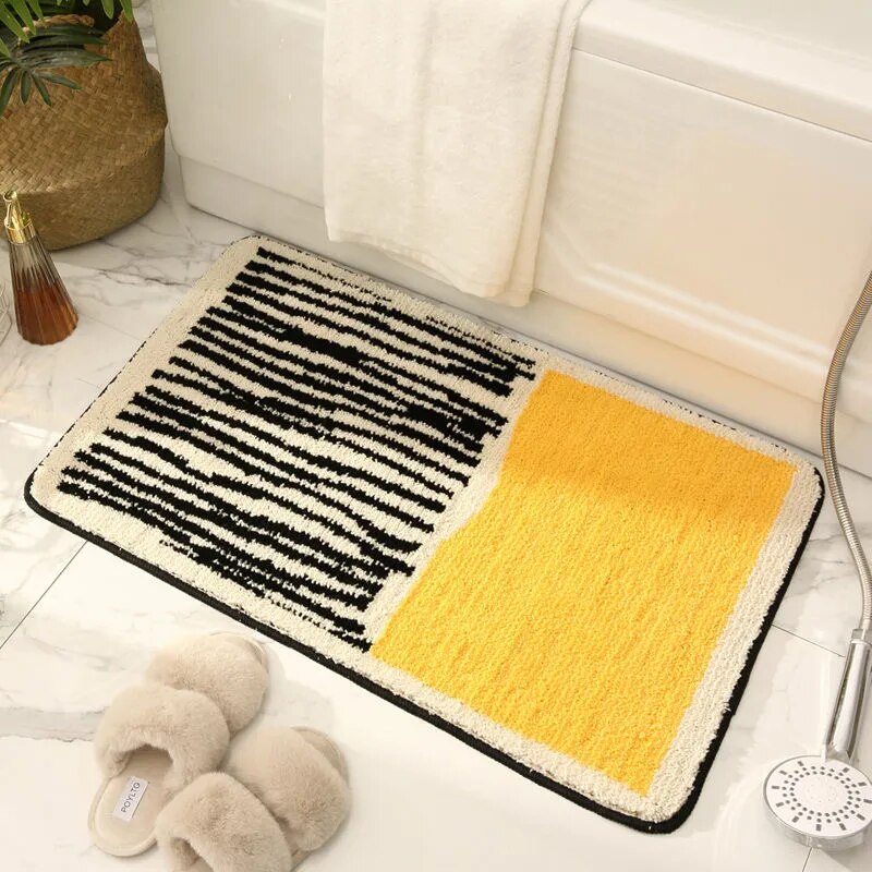 GeoSoft - Tapis de bain moderne abstrait antidérapant
