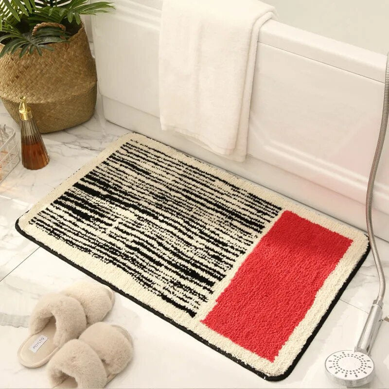 GeoSoft - Tapis de bain moderne abstrait antidérapant
