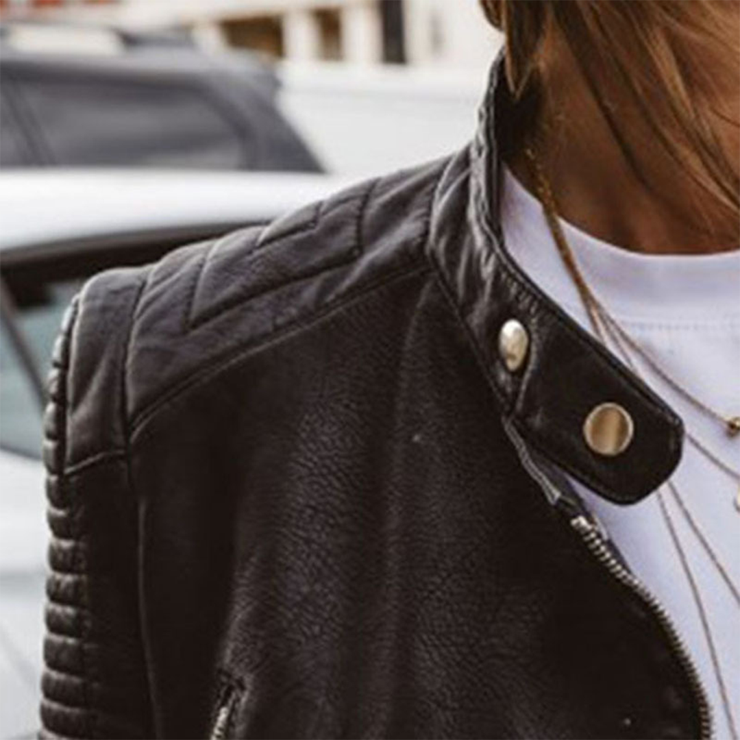 Aveline | Veste en cuir véritable élégante
