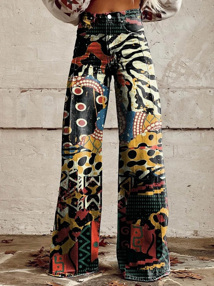 Lucy - Pantalon large pour femme à motifs floraux
