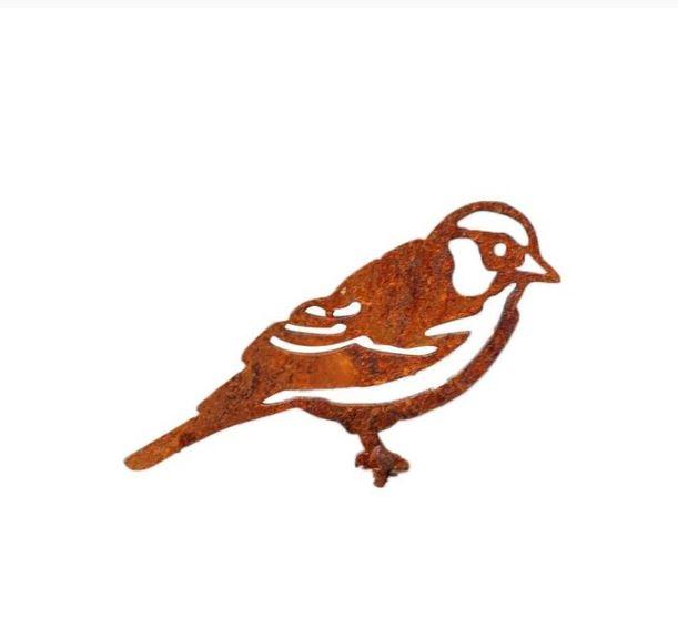 Décoration de jardin en métal rouillé avec oiseaux