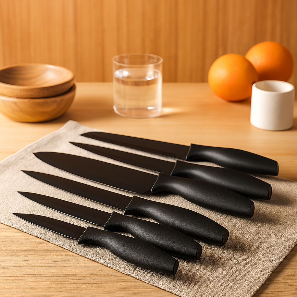 Adrian | Ensemble de couteaux de cuisine en acier inoxydable avec bloc