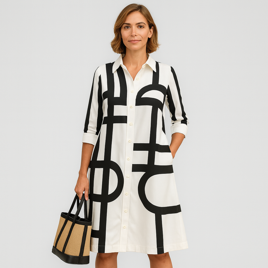 Alviora | Robe chemisier graphique urbaine Allure