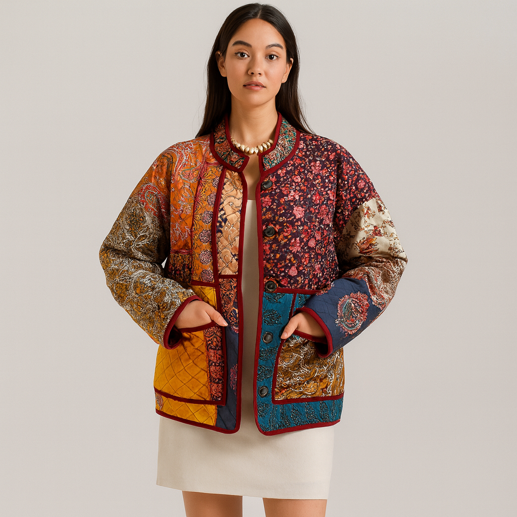 Amor - Veste en patchwork bohème matelassée pour femmes