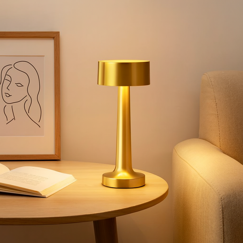 Aurevia | Lampe de Table LED Compacte et Portable en Métal