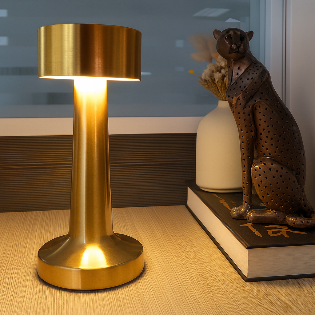 Aurevia | Lampe de Table LED Compacte et Portable en Métal