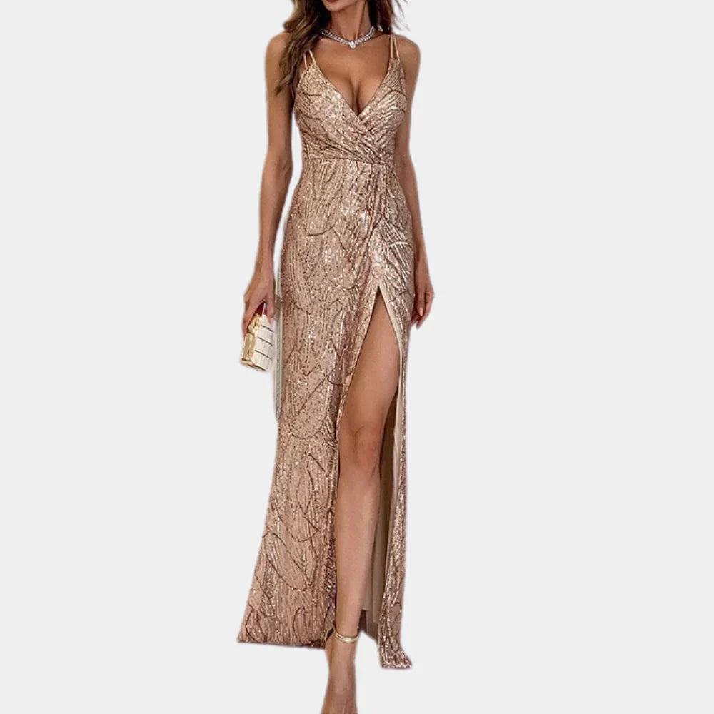 Robe Maxi Élégante Mathilde – Robe Longue avec Bretelles