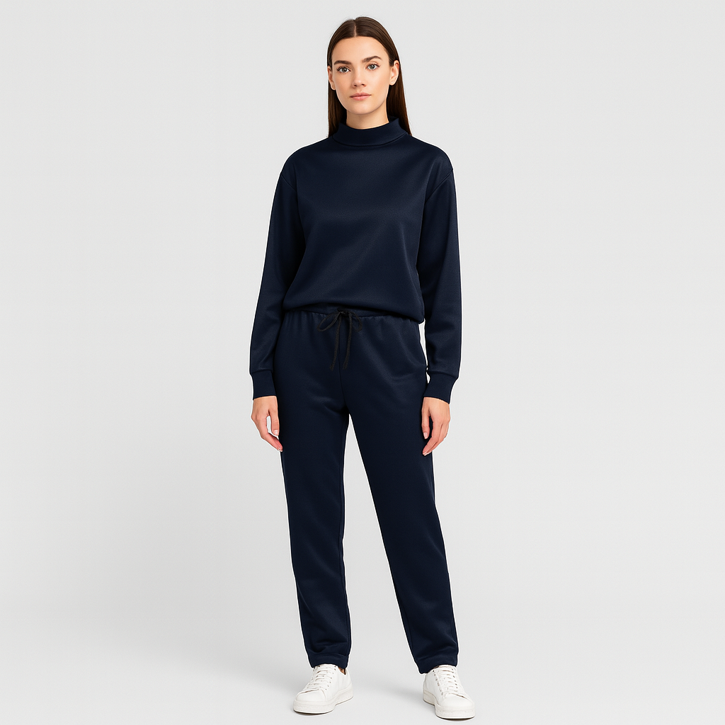 Aveline | Ensemble deux pièces femme : sweat-shirt à col roulé et pantalon