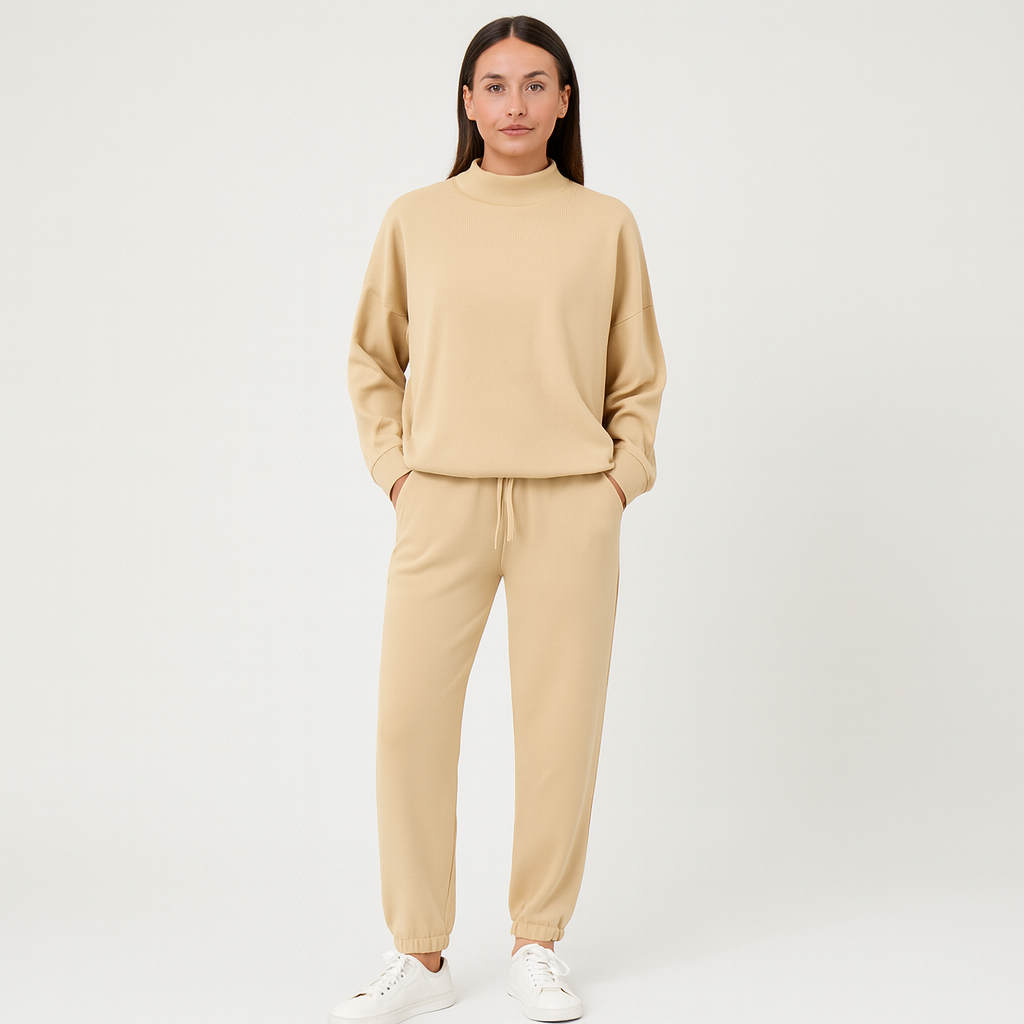 Aveline | Ensemble deux pièces femme : sweat-shirt à col roulé et pantalon