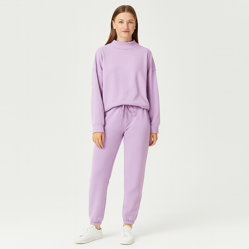 Aveline | Ensemble deux pièces femme : sweat-shirt à col roulé et pantalon