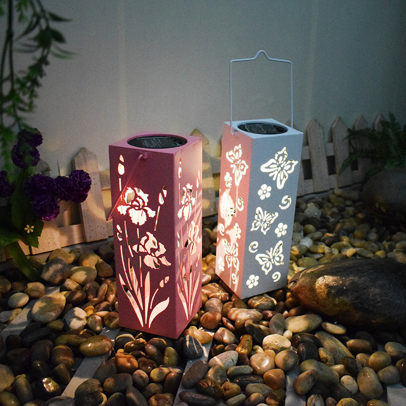 Lampe d'extérieur décorative avec design de papillons et de fleurs