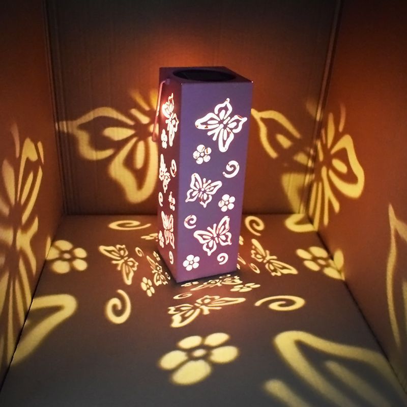 Lampe d'extérieur décorative avec design de papillons et de fleurs