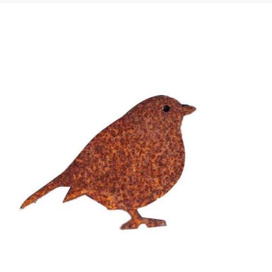 Décoration de jardin en métal rouillé avec oiseaux