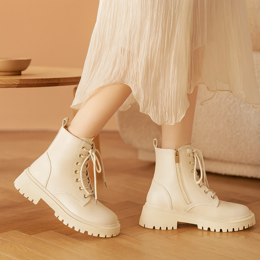 Bellamoor | Bottines Martin à semelle épaisse pour femme, idéales pour l'automne et l'hiver