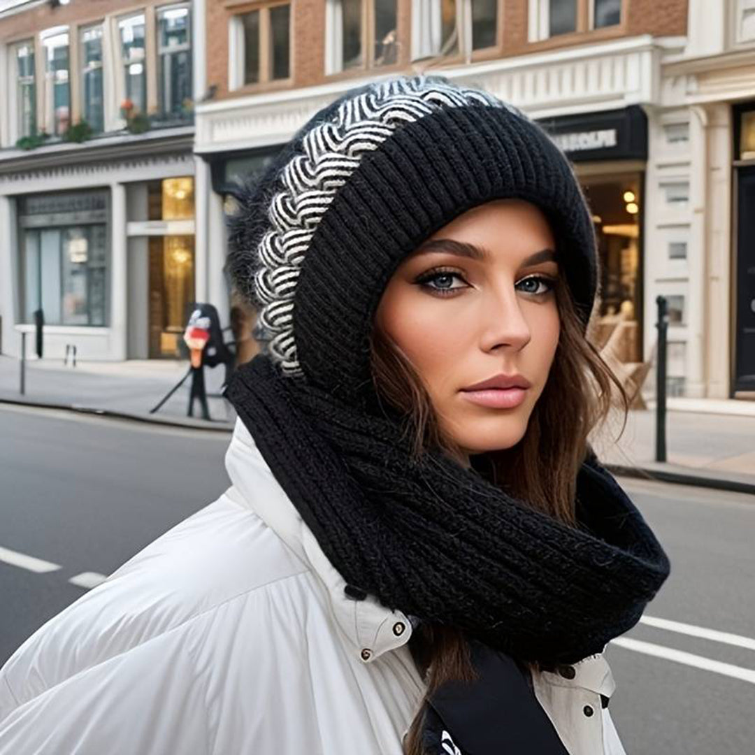 Elsa - Ensemble d'hiver en tricot confortable avec bonnet et écharpe