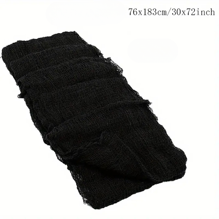 Squelette d'Halloween noir – Tissu effrayant pour la décoration intérieure et extérieure
