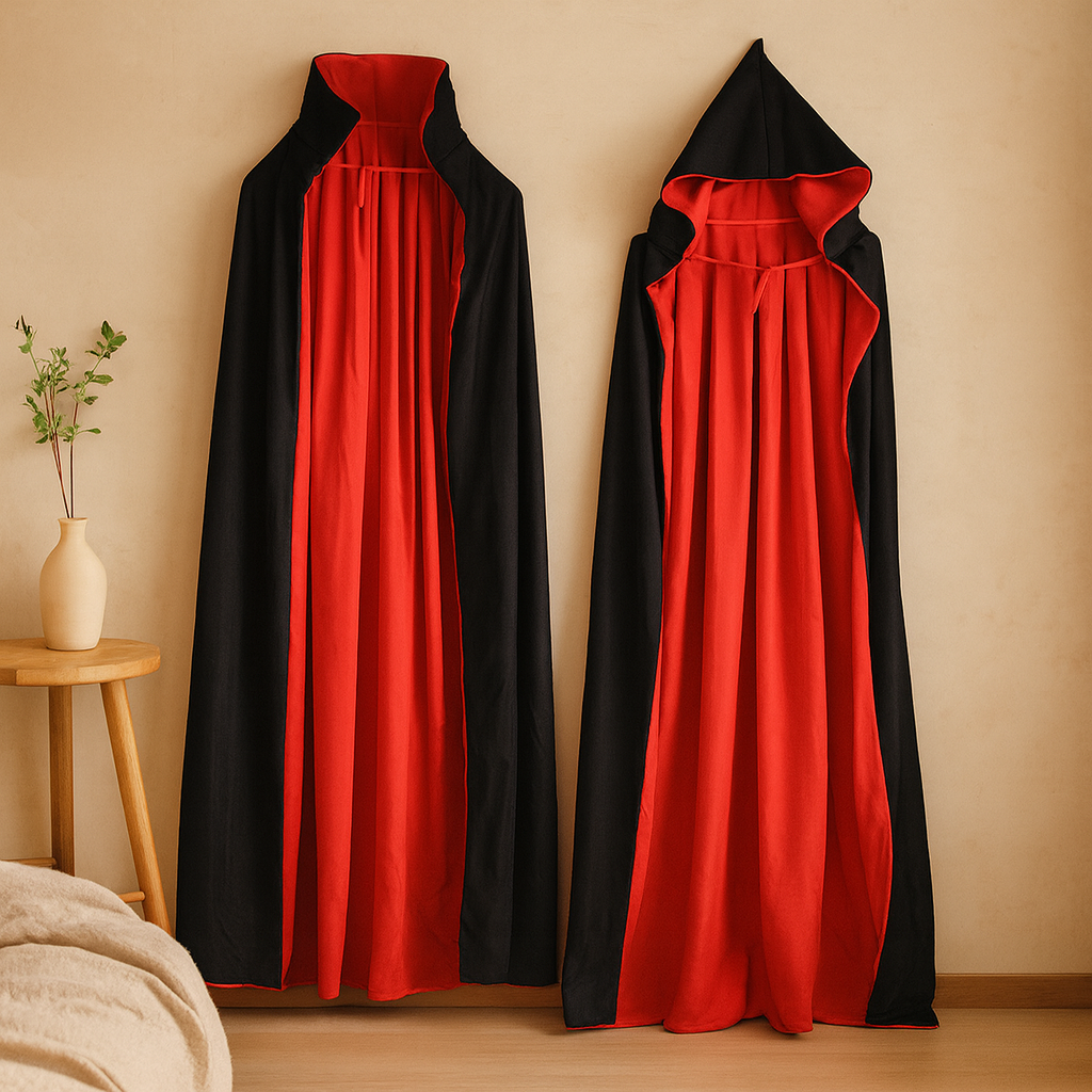 Cape Vampire BloodMoon – Cape d'Halloween noir et rouge