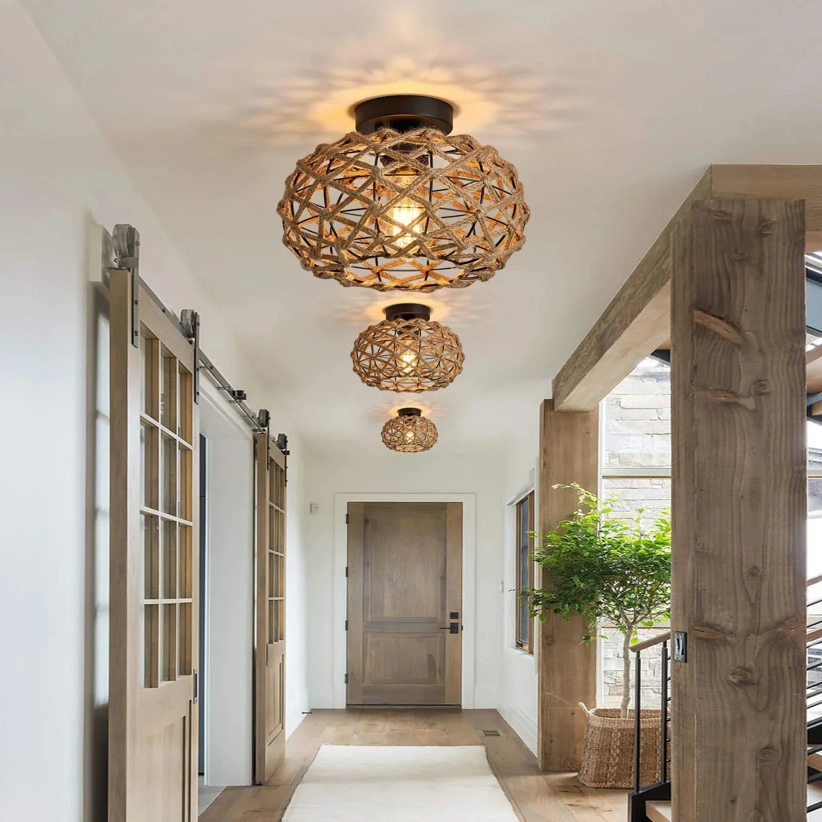 LunaRust Lampe de loft en design de cage