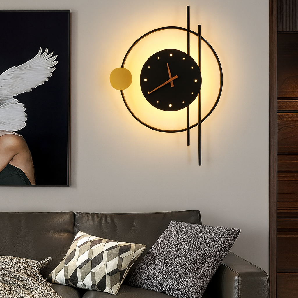 BrightTime - Horloge murale unique avec éclairage LED
