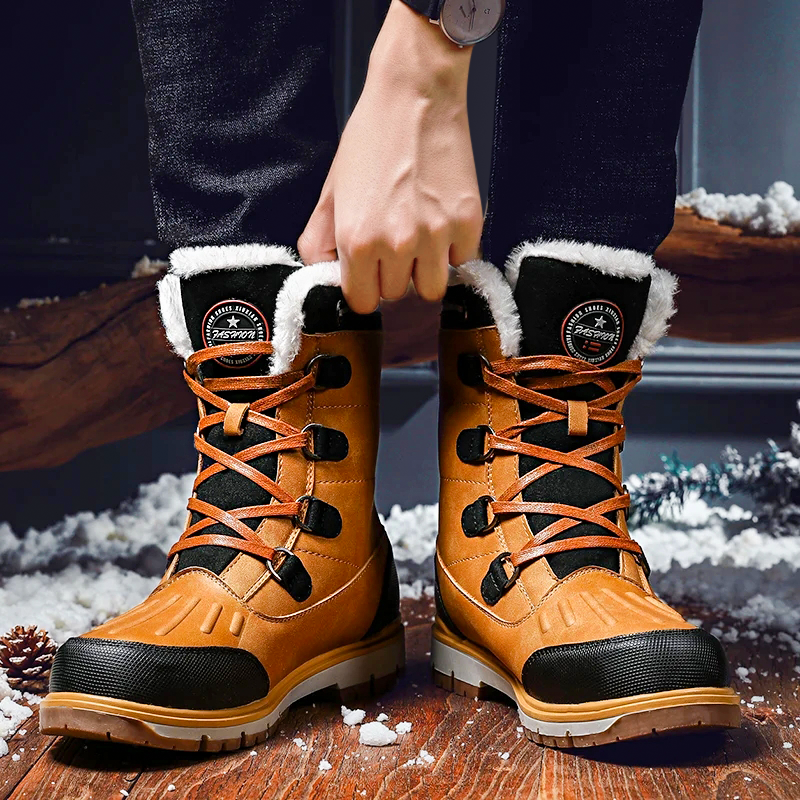 Steven - Bottes d'hiver chaudes en simili cuir avec doublure en fausse fourrure