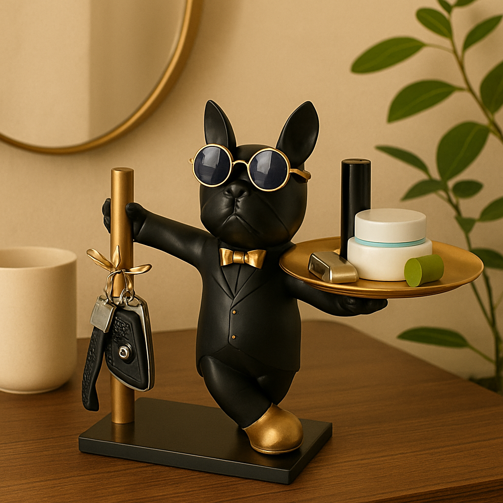 Bulvoro | Sculpture contemporaine en forme de bouledogue pour le stockage