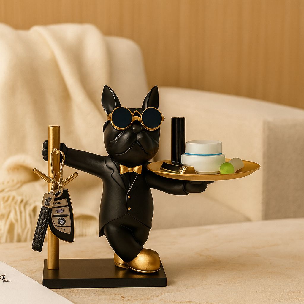 Bulvoro | Sculpture contemporaine en forme de bouledogue pour le stockage