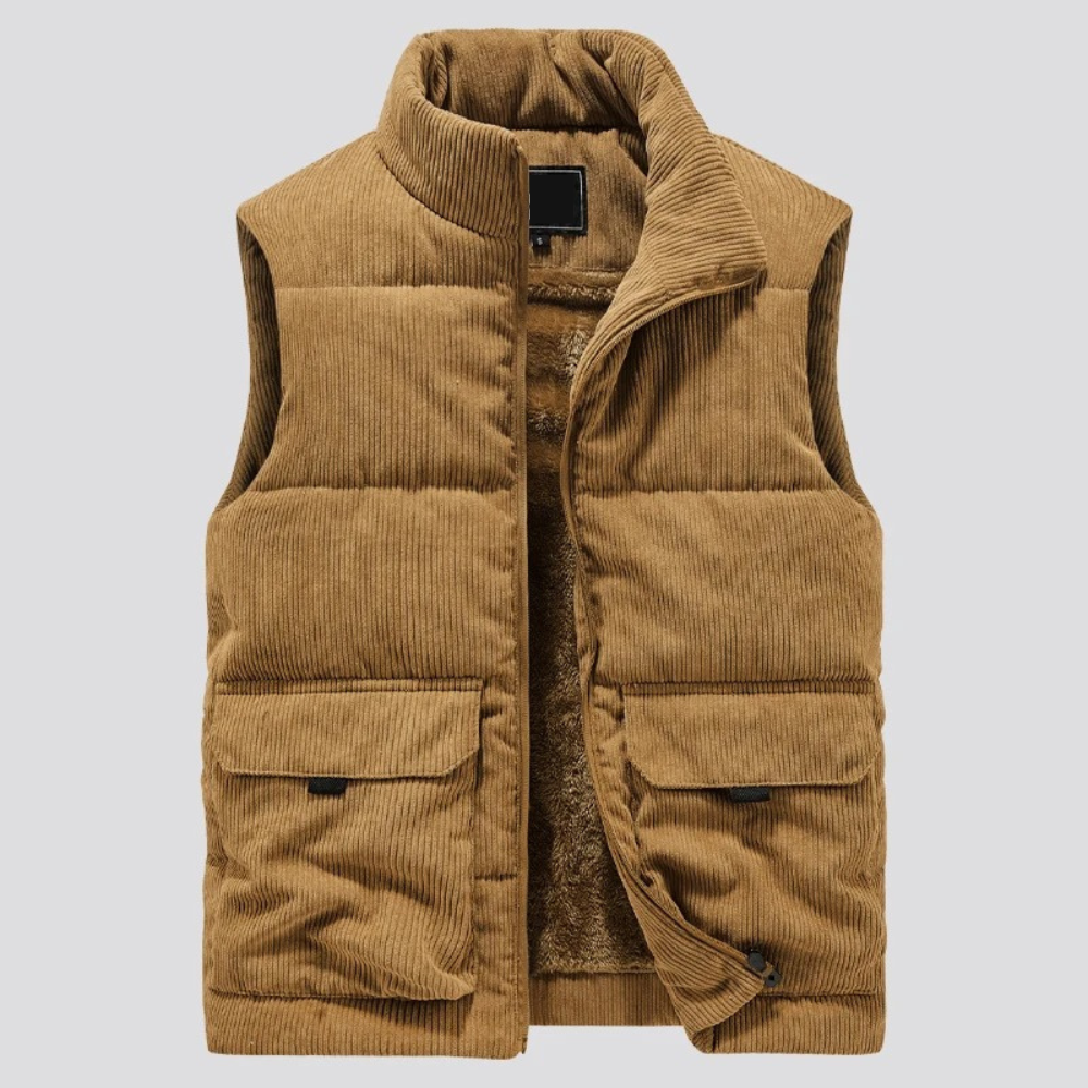 Samuel | Gilet rembourré en velours côtelé stylé