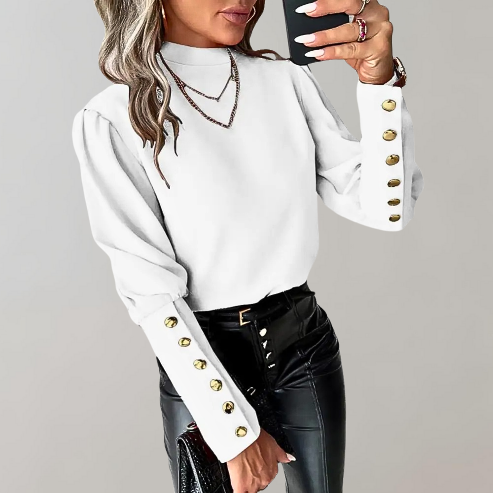 Madison - Blouse à encolure ronde avec manches boutonnées