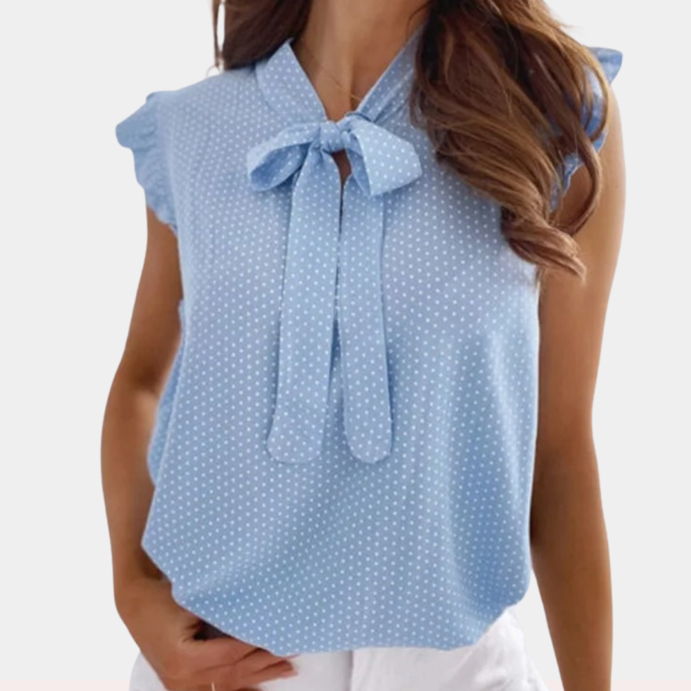 Emma - Blouse Élégante avec Nœud et Manches Volantes