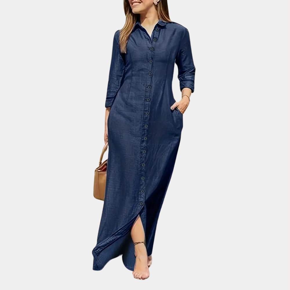 Robe Klassique Birthe avec Manches 3/4 et Coupe Ample
