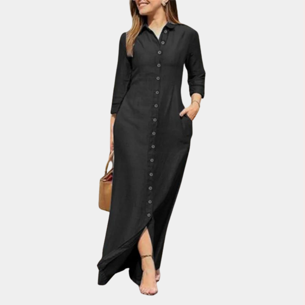 Robe Klassique Birthe avec Manches 3/4 et Coupe Ample