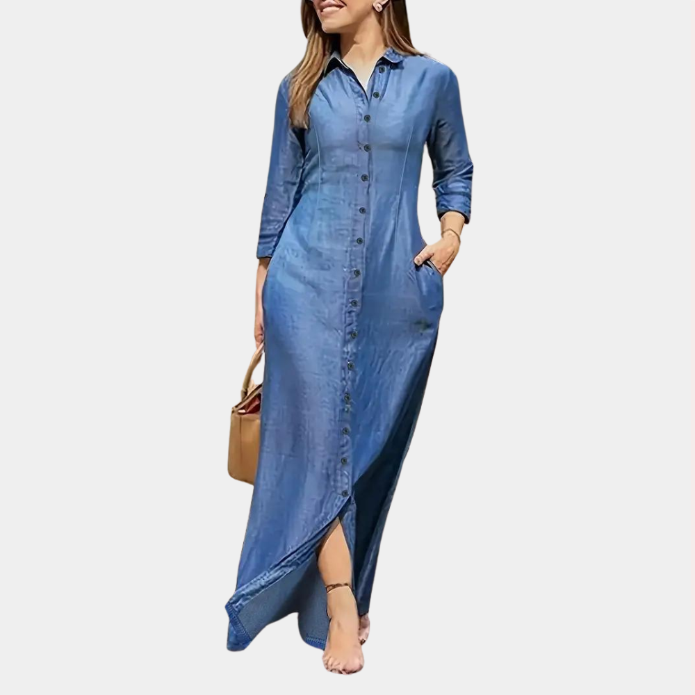 Robe Klassique Birthe avec Manches 3/4 et Coupe Ample