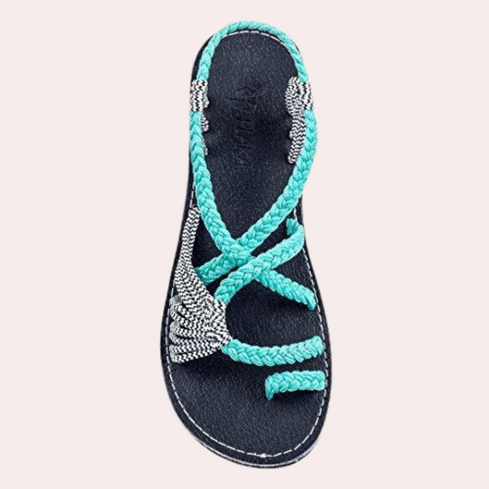 Famela - Sandales nouées tissées chic